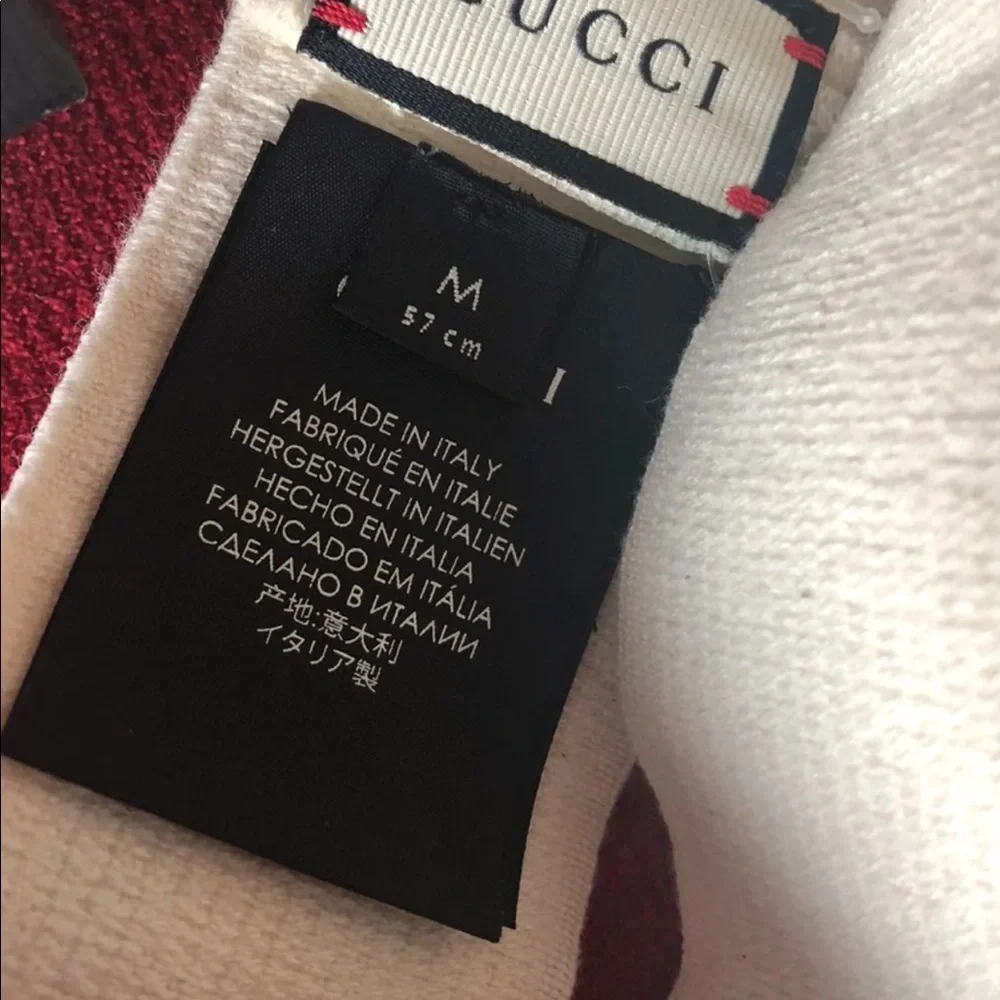 Gucci Cream Knit Headband with Red and Green Stripe